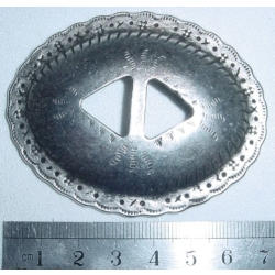 CONCHO OWALNE wielkie 70mm stare srebro guzik (id: 663)